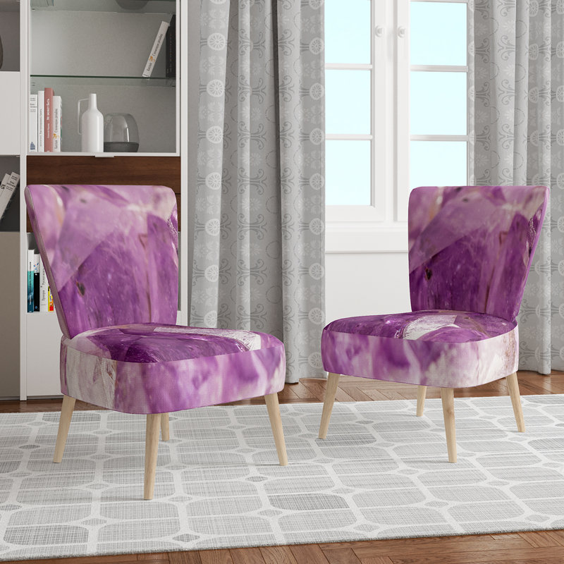 Upholstered Floral Side Chair - Modern floral Accent Chair, Polka Dots Light Green Polyester Blend