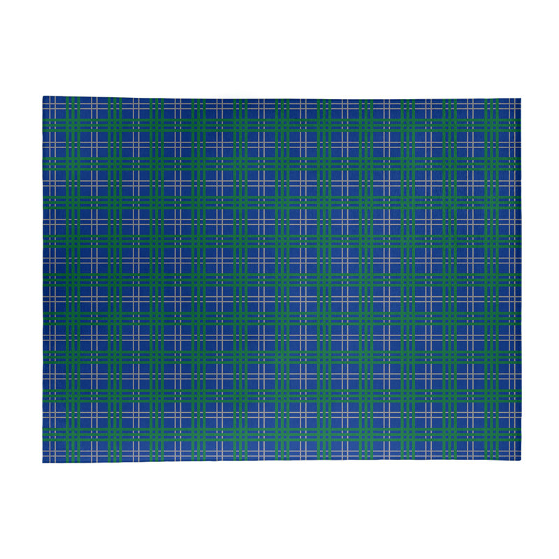 Tapis à carreaux bleu, Rectangle 9 pi x 12 pi