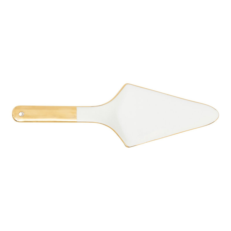 Manaal Stoneware Cake Server, White