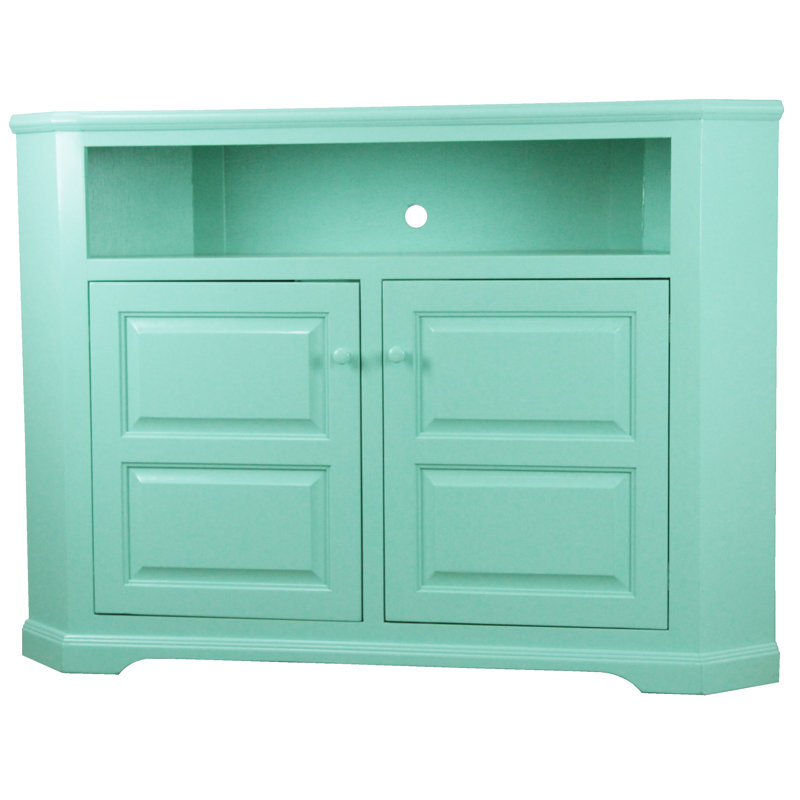 Inouye Unfinished Corner TV Stand for TVs up to 65", Aquamarine