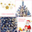 Ensemble de 2 pièces de Noël artificielles 5 lumières avec guirlande de 6 pieds, avec 300 lumières DEL, rose-1599288653