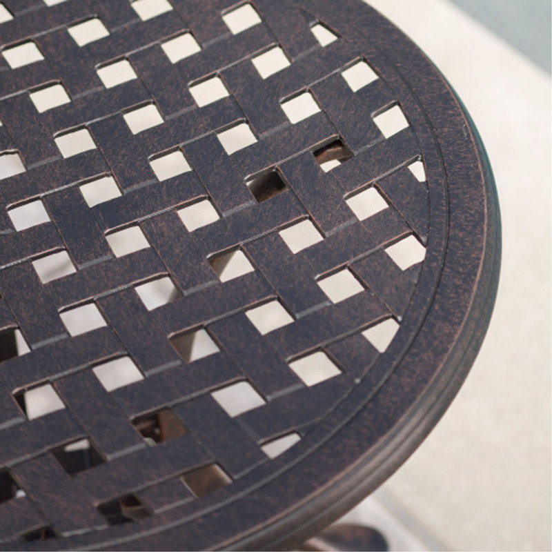 Table d'appoint d'extérieur en fonte d'aluminium 19 po