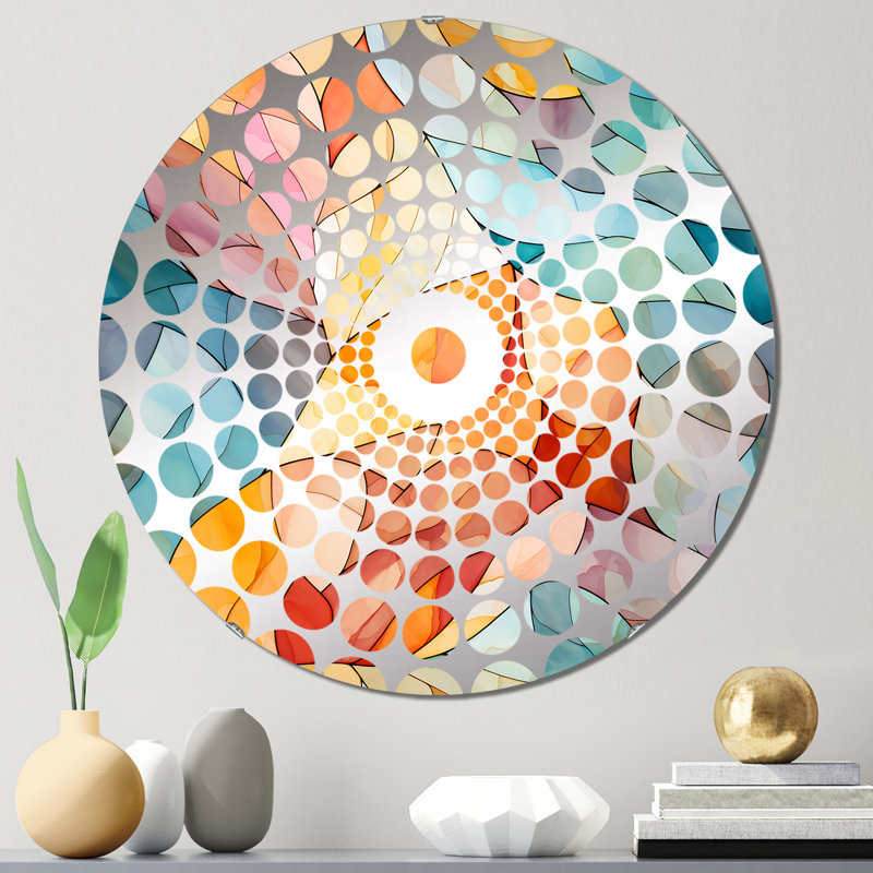 Motif de marbre Watercolor Delight - miroir décoratif à cercles concentriques, 23,6 po x 23,6 po