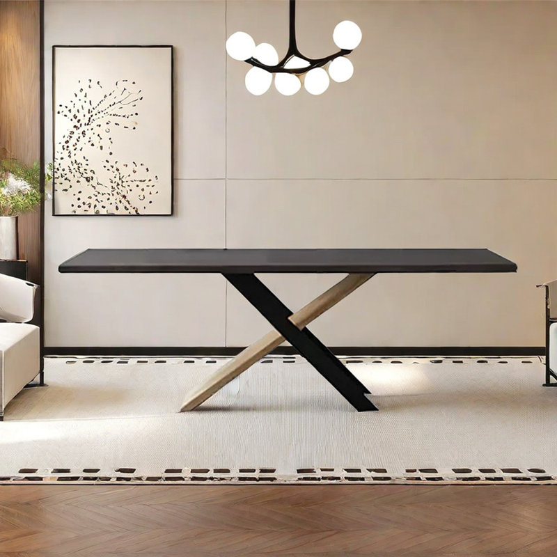 Shanisha Ash Solid Wood Top Dining Table, 29.53" H x 78.74" L x 31.5" W
