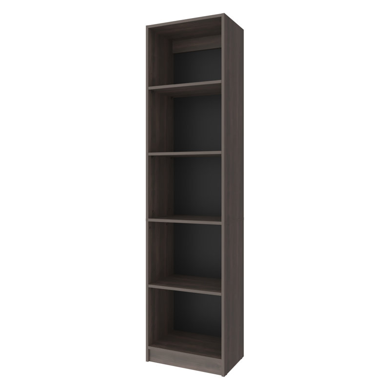 Bibliothèque avec rangement ouvert et 5 tablettes, H 71,7 po x l 17,8 po x P 11,8 po