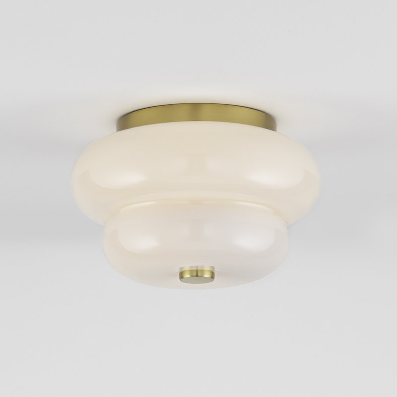 Plafonnier encastré 11 po 2 lumières Alfonso, Laiton vieilli
