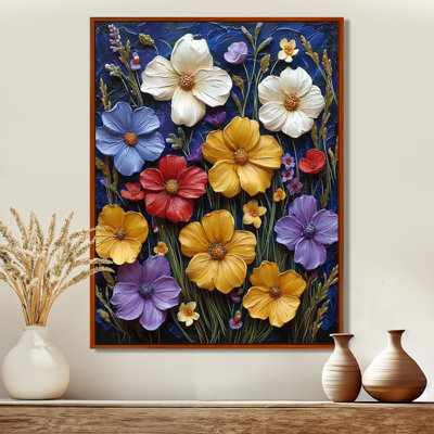 Décoration murale colorée fleurs de renoncule - Fleurs sauvages