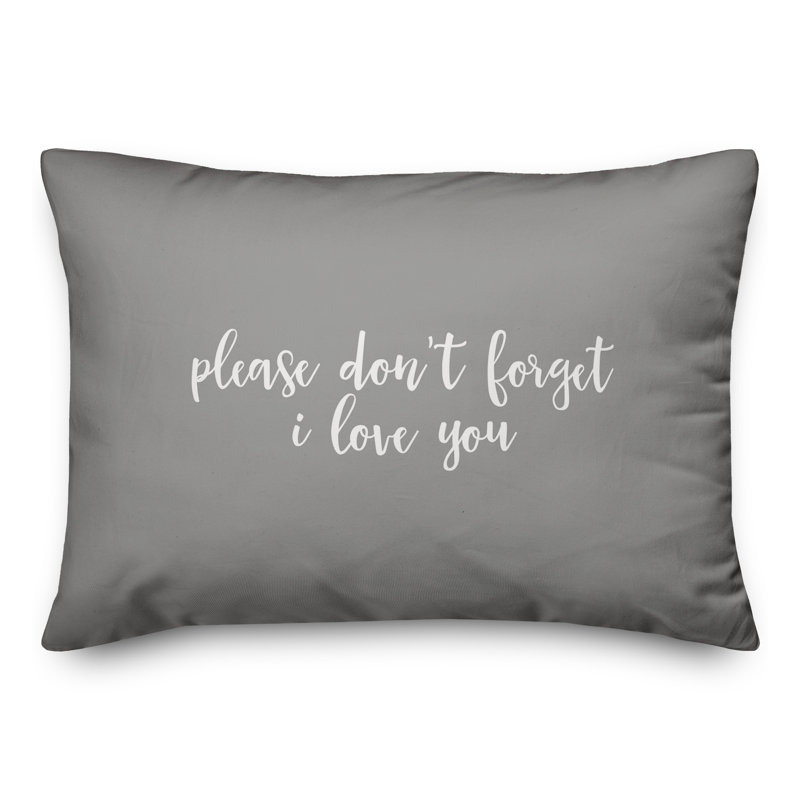  Coussin décoratif "Veuillez ne pas oublier" I Love You, Gris