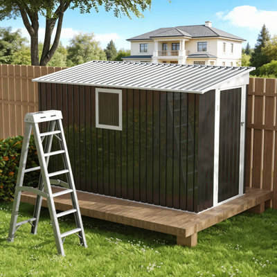 4x9ft Metal Garden Shed with Window