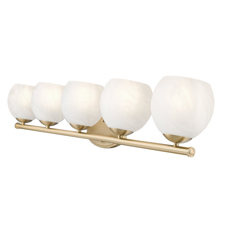 Novalie 42 inch Modern Gold 5 Light Vanity, Gold