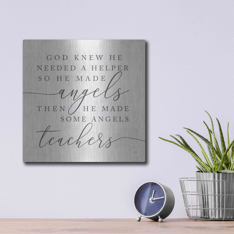 «God Made Angel Teachers» par Lux + Me Designs, art mural, H 12 po x l 12 po