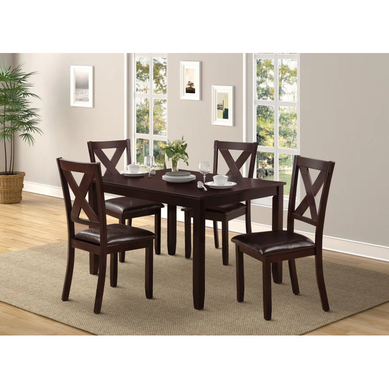 Pogue 4 - Person Solid Wood Solid Wood Top Four Leg Dining Set