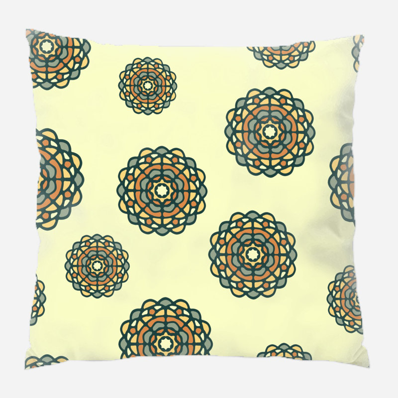 Coussin décoratif circulaire Dinkins, Beige, Intérieur