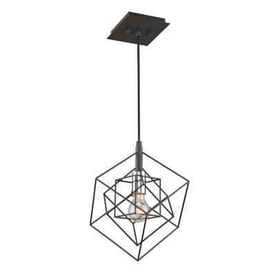 Artcraft Lighting Artistry 1 - Light Single Geometric Pendant In Polished Nickel