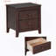 2-Drawer Nightstand, Mid Century Retro, Dark Walnut-361747762