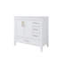 Meuble-lavabo en bois massif blanc l 36 po x H 34,1 po avec lavabo en céramique Cupc, charnières DTC à fermeture en douceur et poignées en aluminium doré-2021126034
