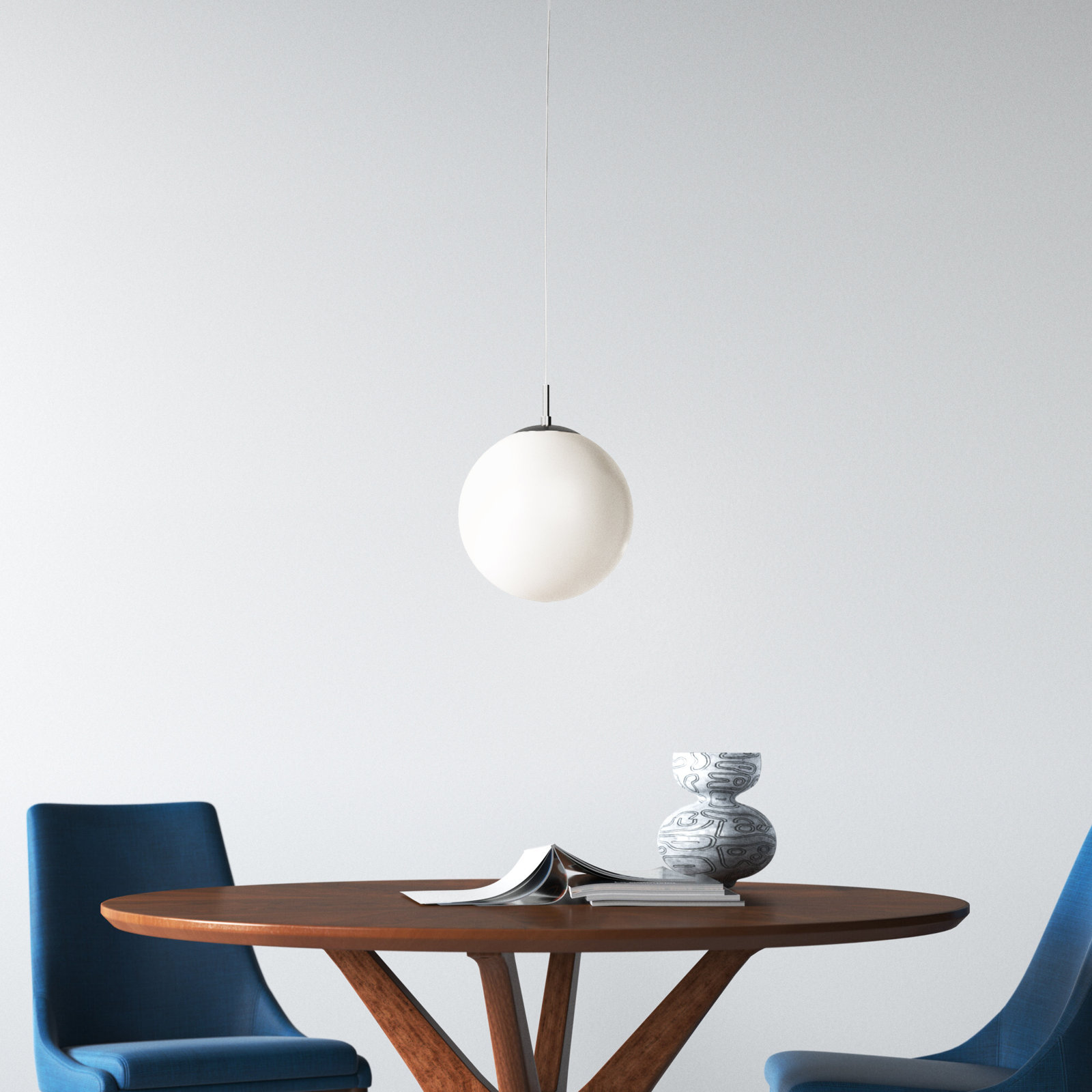 Mia Dimmable Globe Single Light Pendant, 59" H x 9.84" W x 9.84" D