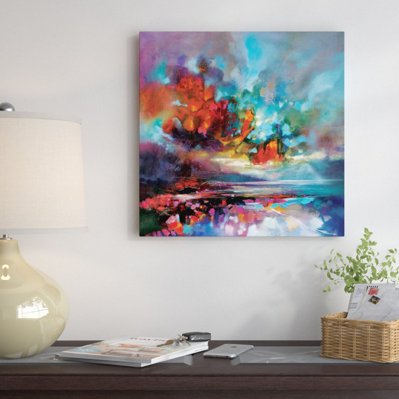 Peinture sur toile tendue, "solidifie i", H 12 po x l 12 po x P 1,5 po