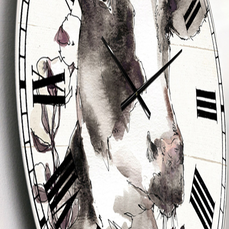 Swigart Cow Portrait Country Life - Farmhouse wall clock, Small