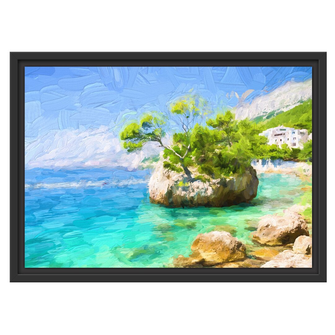 Gerahmtes Wandbild Dalmatia Strand in Kroatien