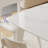 White + Crystal-cream Rectangular Sintered Stone + Solid Wood Dining Table-1770071122