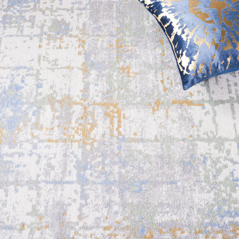 Bayside Performance Machine Washable Abstract Rug, Square 6'7"