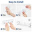 Ensemble de 2 tablettes de douche murales avec crochets amovibles-2053753888