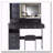 41" Large Size Vanity Table with LED Mirror, Power Station, Stool and Hair Dryer Stand-1249509401