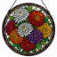 Panneau de vitrail à fleurs colorées 12 "H 12"-1719842764