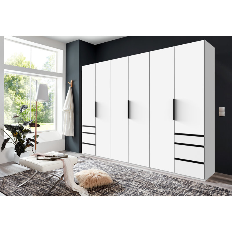 Guardino 6 Door Wardrobe, 216cm H x 300cm W x 58cm D, White