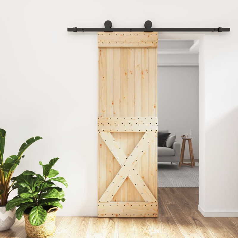 Porte coulissante avec quincaillerie Vidaxl, 27,6 po x 82,7 po