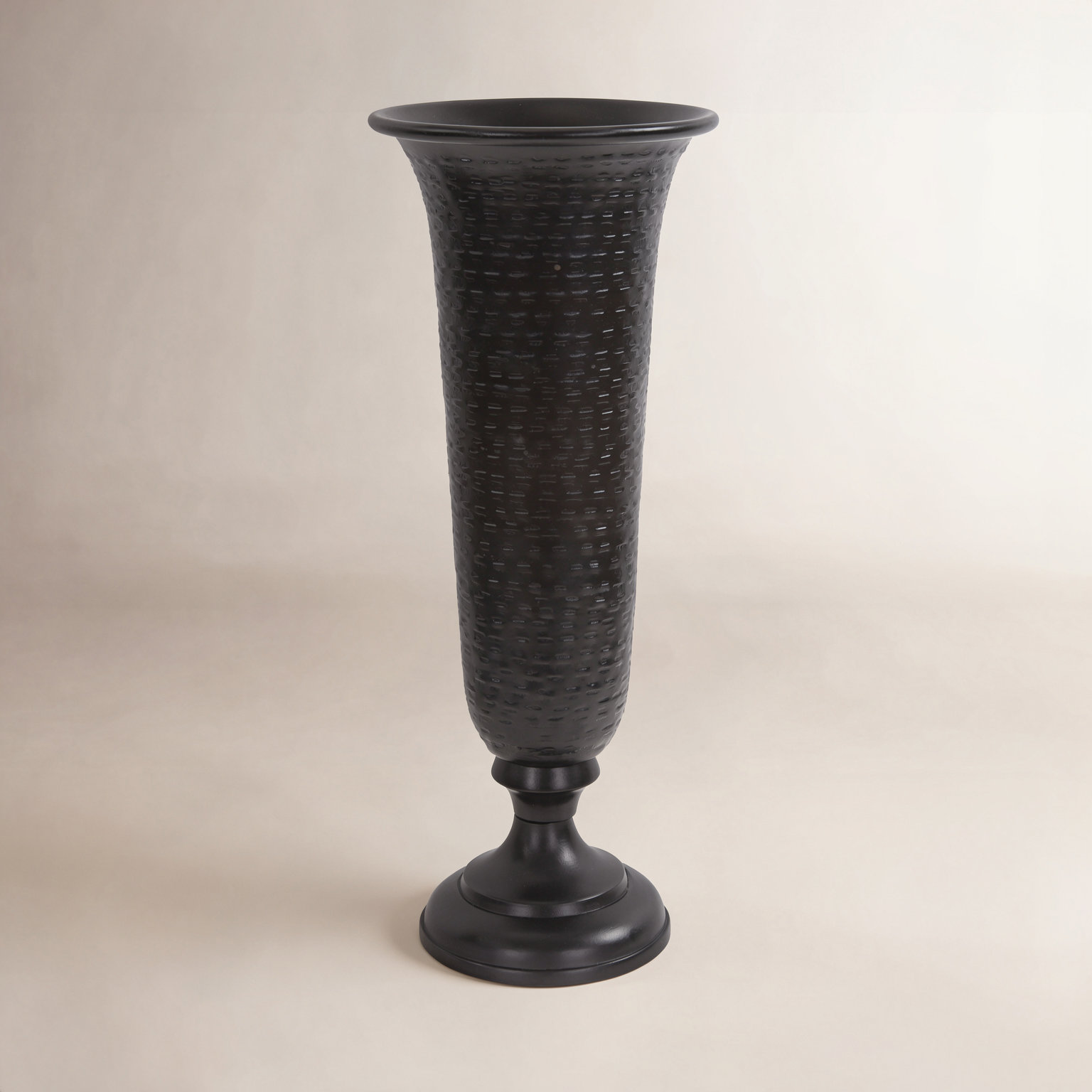 Torvi Handmade Aluminum Table Vase, Black, 16" H x 6.25" W x 6.25" D