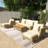 78.6''Wicker Outdoor Patio Sofa Set With Beige Cushions-470756171