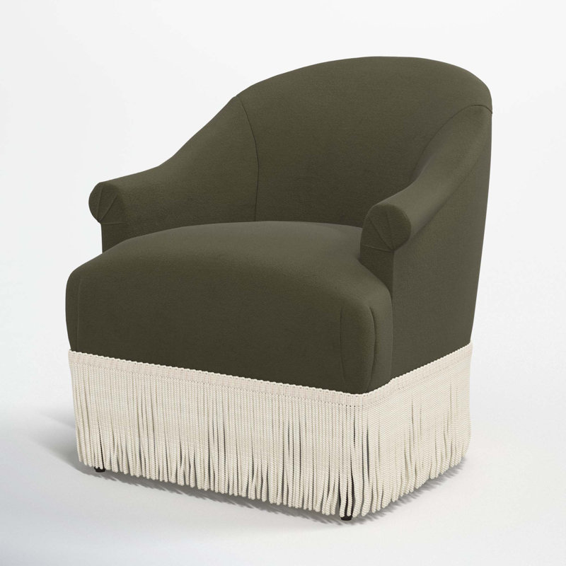 Fauteuil à oreilles Callie, Velours classique Loden, Ivoire