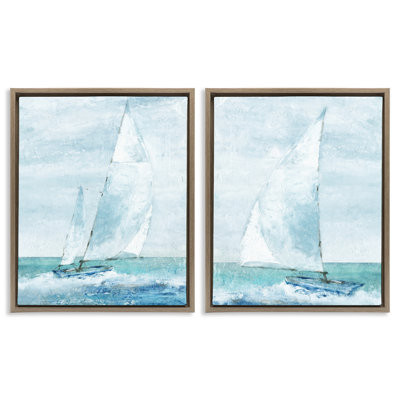 Ensemble de toile flottante encadrée maritime 2 pièces, par Carol Robinson