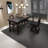 Black Rectangular Solid Wood Dining Table-776730590