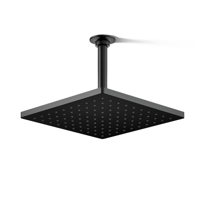 Honesty 10" Single-Function Wall or Ceiling-Mount Square Rainhead, Square Rain Showerhead 2.5 GPM, Matte Black