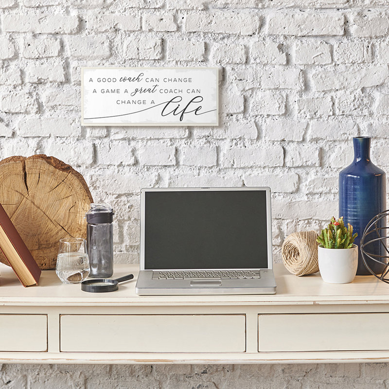 Traduction libre «Good Coach Or Great Coach Expression», Plaque murale, H 7 po x l 17 po x P 0,5 po