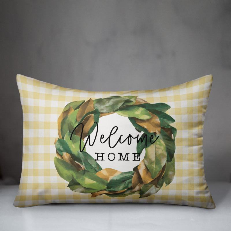  Housse et insert pour coussin rectangulaire Welcome Home Wreath