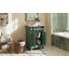 Meuble-lavabo moderne de 24 po avec tiroir basculant et charnières à fermeture en douceur, armoire de salle de bain avec structure ouverte au dos, pieds tournés en boule avec élégance française-129675009