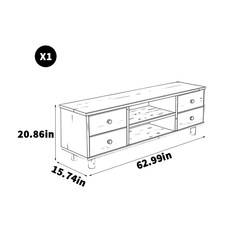 Chinese simple solid wood TV cabinet