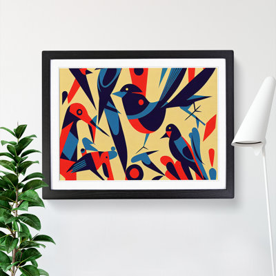 Magnetic Abstract Birds - Framed Print
