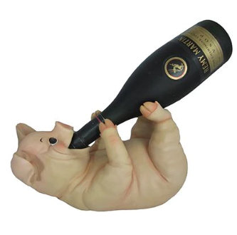 Jahzeel Pig Wine Holder Prop Resin Statue