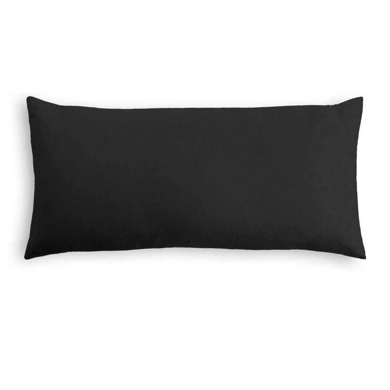 Housse de coussin rectangulaire, 14 po x 48 po, Noir