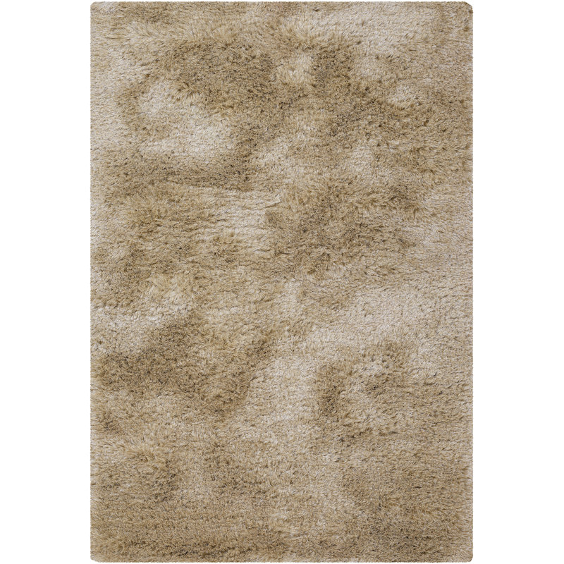 Naya Hand Loomed Modern Area Rug in Tan/Beige, Rectangle 7'9" x 10'6"