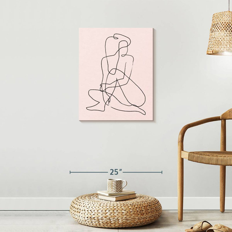 One Line Female - Wrapped Canvas Print, 25" H x 20" W x 1.25" D