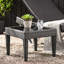 Table d'appoint d'extérieur grise 20 po x 15,3 po avec surface en verre trempé 15,41 lb