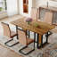 Ensemble de table et chaises, ensemble de table de salle à manger en bois avec 6 chaises et base en métal-462373257