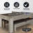 Hathaway Newport Stylish 7 Ft Multi Game Pool Table Combo with Dining Top and Ping Pong – Includes Benches for Home Storage and Accessories-87375386-87375387