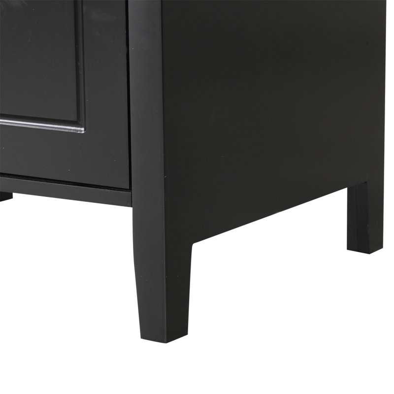 Meuble-lavabo 24 po avec lavabo, deux tiroirs, porte, tablette réglable, bois massif et panneau de fibres à densité moyenne pour un rangement efficace